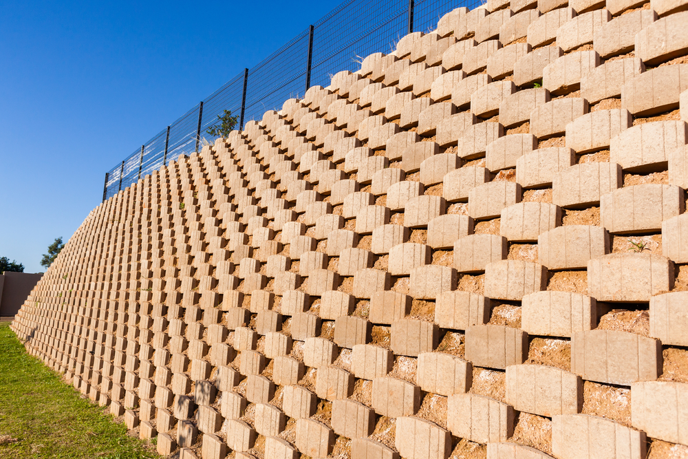 Retaining wall work completed by Retain by Theo around Huntley