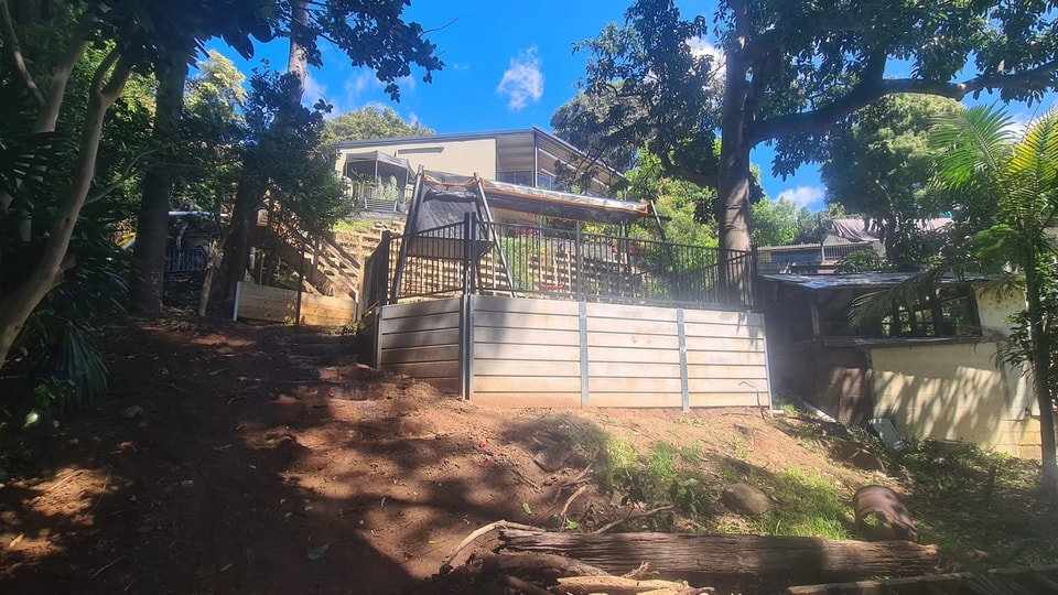 Engineered retaining wall built by Retain by Theo for a property in Huntley