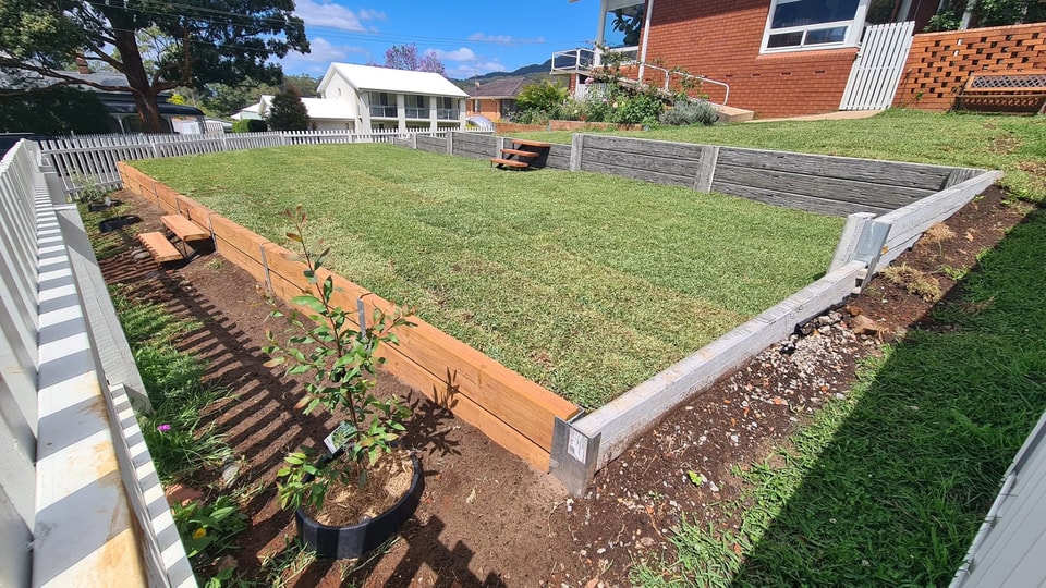 Engineered retaining wall built by Retain by Theo for a property in Kiama